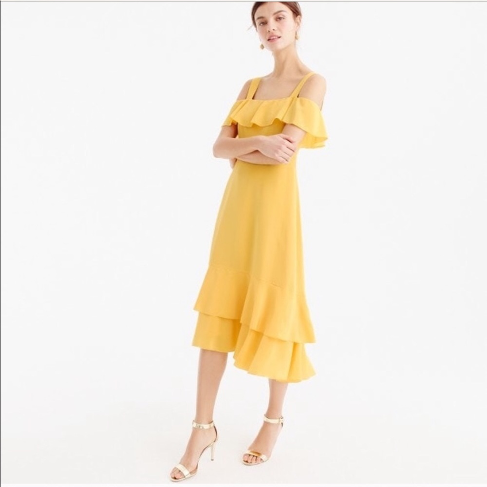 NWT J. Crew Cold Shoulder silk dress
